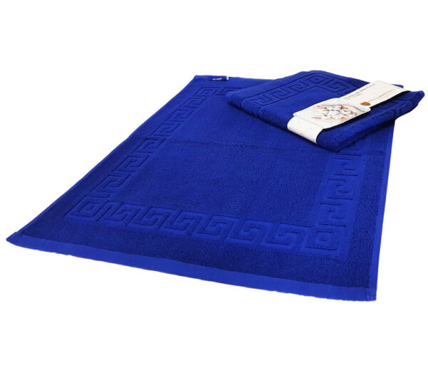 PACK DE 2 ALFOMBRILLAS 650 gr/m2 50x60 cm. color azul, acabados en greca - Imagen 3