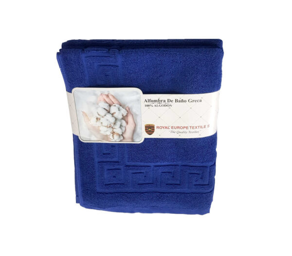PACK DE 2 ALFOMBRILLAS 650 gr/m2 50x60 cm. color azul, acabados en greca